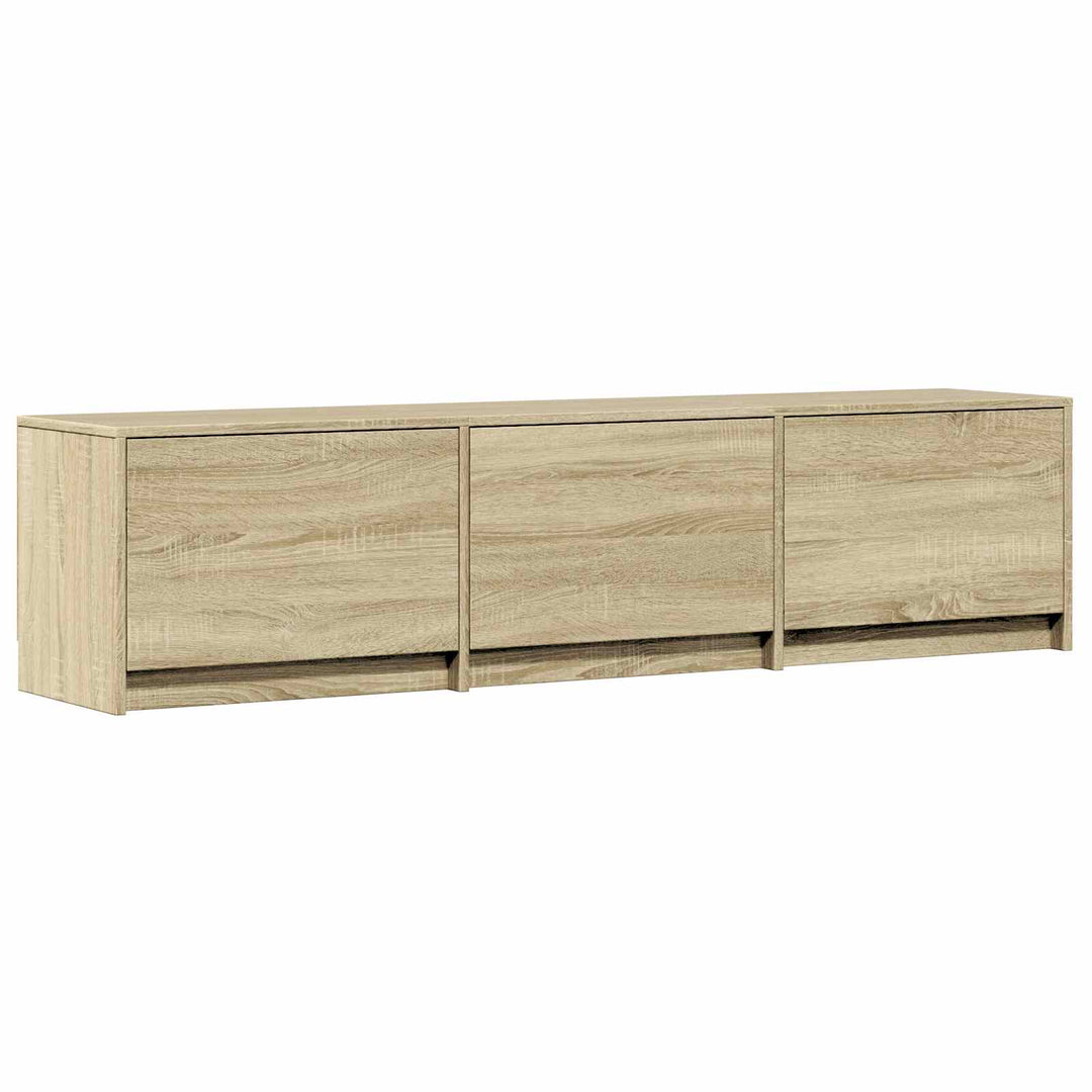 Tv-Bänk Med Led Sonoma-Ek 165 X 34 X 40 Cm Konstruerat Trä