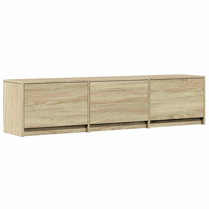 Tv-Bänk Med Led Sonoma-Ek 165 X 34 X 40 Cm Konstruerat Trä