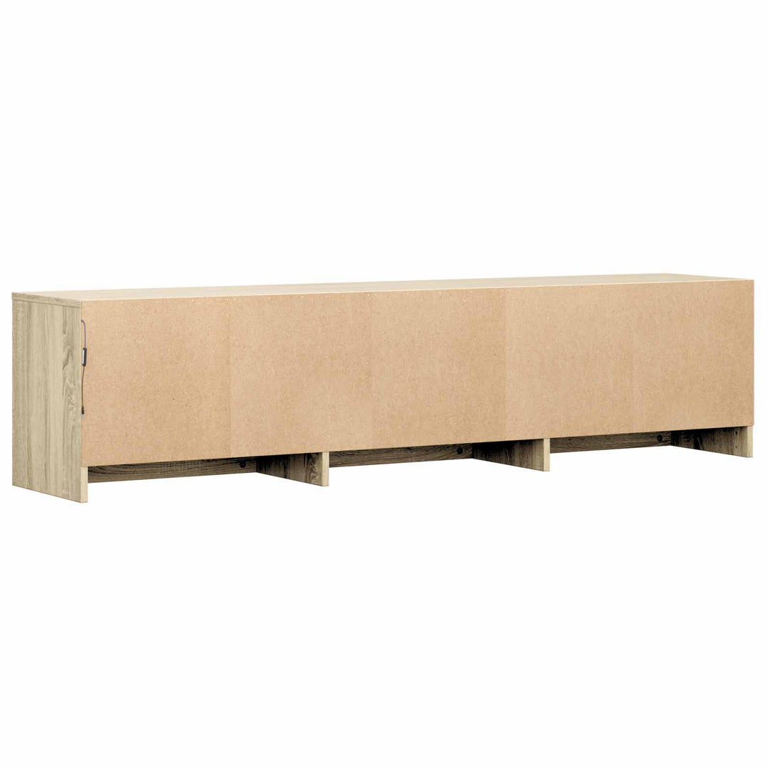 Tv-Bänk Med Led Sonoma-Ek 165 X 34 X 40 Cm Konstruerat Trä