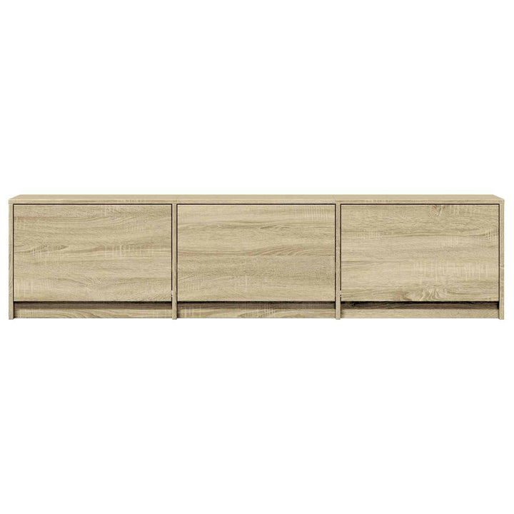 Tv-Bänk Med Led Sonoma-Ek 165 X 34 X 40 Cm Konstruerat Trä