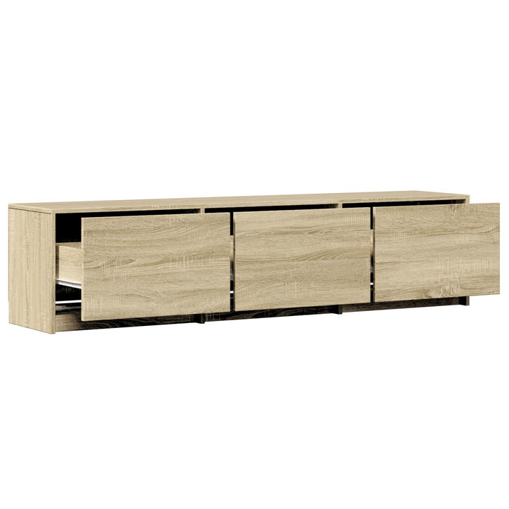 Tv-Bänk Med Led Sonoma-Ek 165 X 34 X 40 Cm Konstruerat Trä