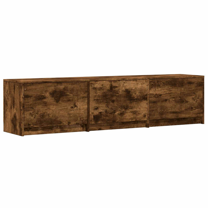 Tv-Bänk Med Led Rökt Ek 165 X 34 X 40 Cm Konstruerat Trä