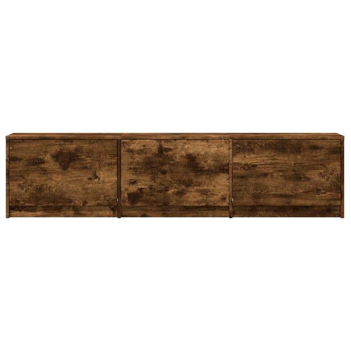 Tv-Bänk Med Led Rökt Ek 165 X 34 X 40 Cm Konstruerat Trä