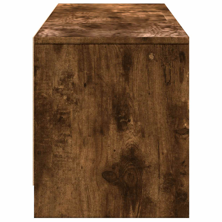Tv-Bänk Med Led Rökt Ek 165 X 34 X 40 Cm Konstruerat Trä