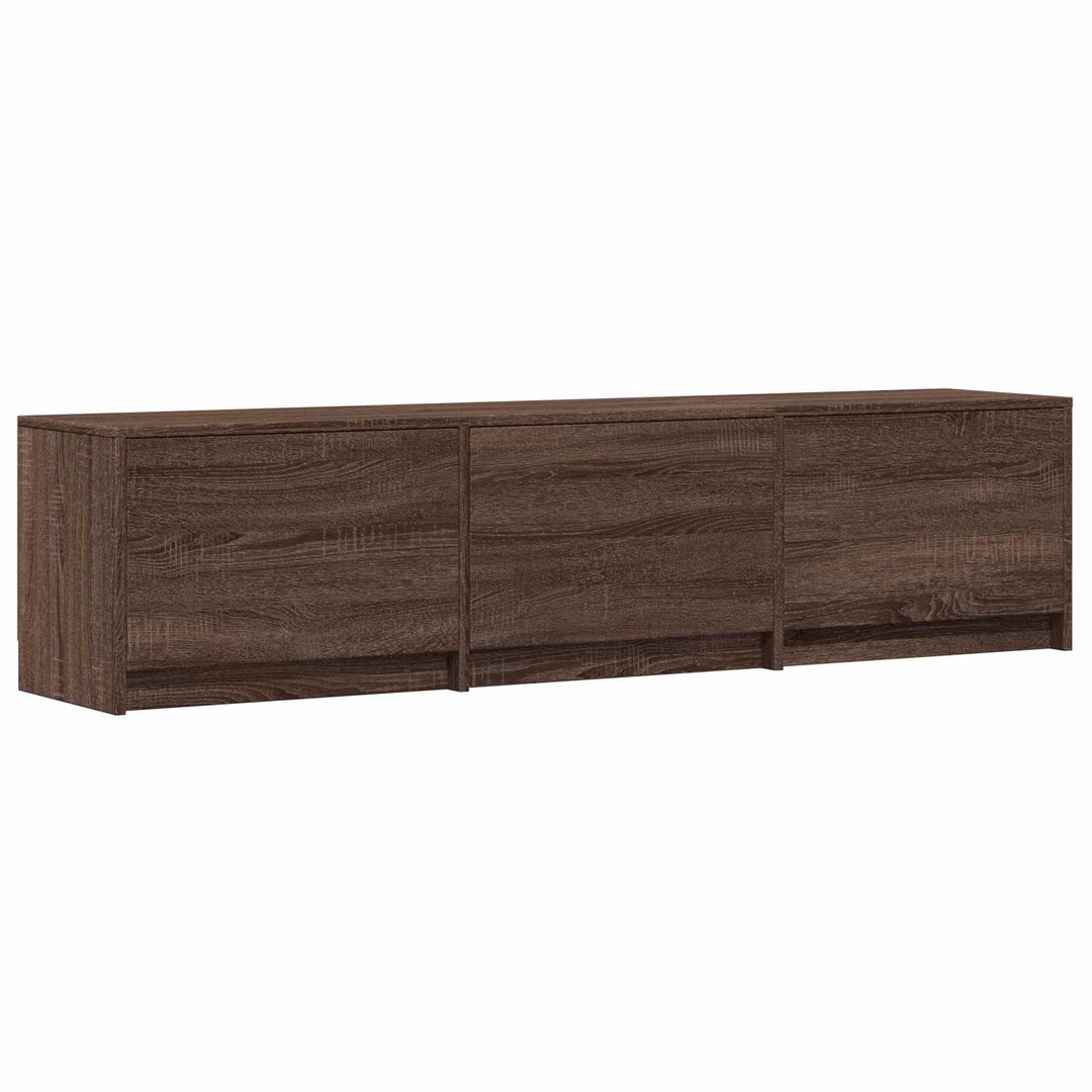 Tv-Bänk Med Led Brun Ek 165 X 34 X 40 Cm Konstruerat Trä