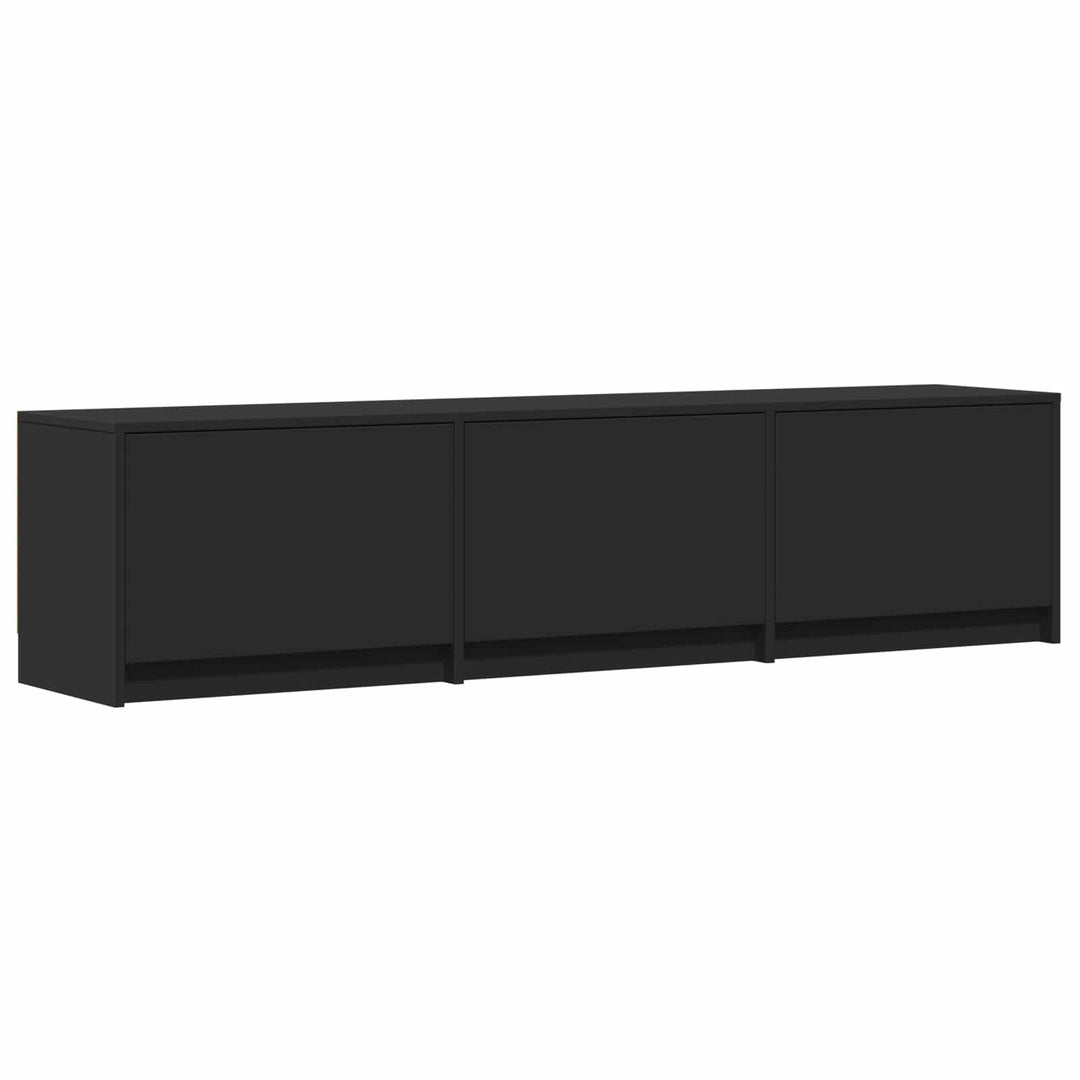 Tv-Bänk Med Led Med Led Svart 165 X 34 X 40 Cm Konstruerat Trä