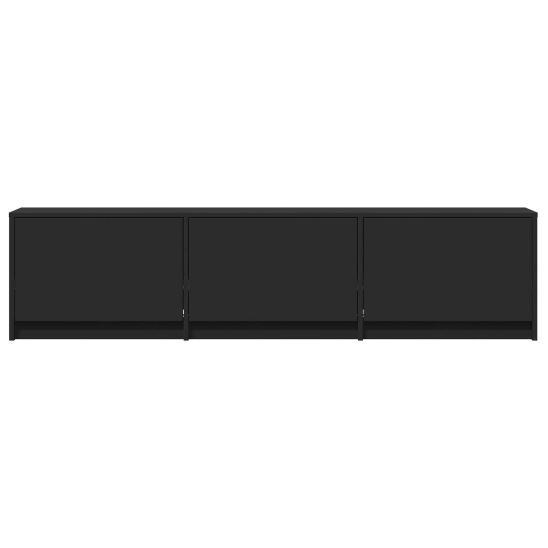 Tv-Bänk Med Led Med Led Svart 165 X 34 X 40 Cm Konstruerat Trä