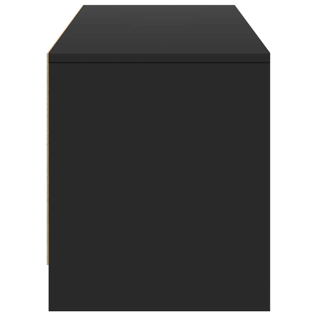 Tv-Bänk Med Led Med Led Svart 165 X 34 X 40 Cm Konstruerat Trä