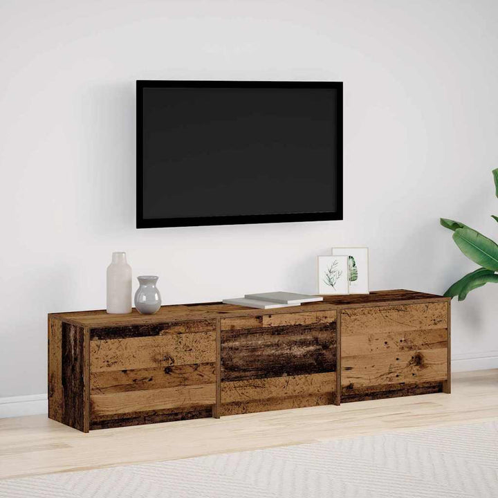 Tv-Bänk Med Led Gammalt Trä 165 X 34 X 40 Cm Konstruerat Trä