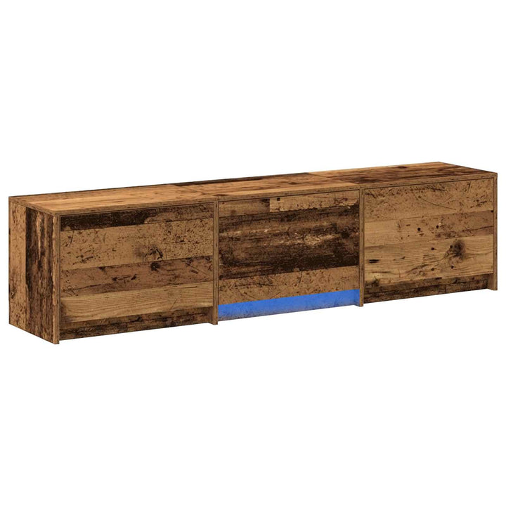 Tv-Bänk Med Led Gammalt Trä 165 X 34 X 40 Cm Konstruerat Trä