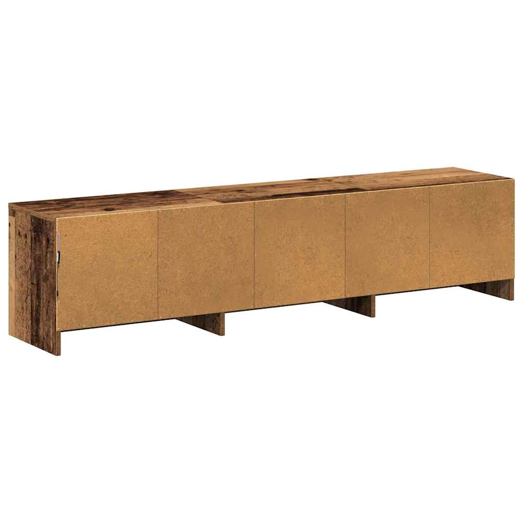Tv-Bänk Med Led Gammalt Trä 165 X 34 X 40 Cm Konstruerat Trä