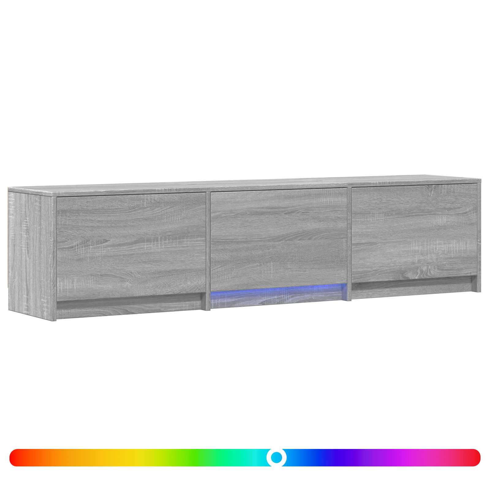 Tv-Bänk Med Led Grå Sonoma 165 X 34 X 40 Cm Konstruerat Trä