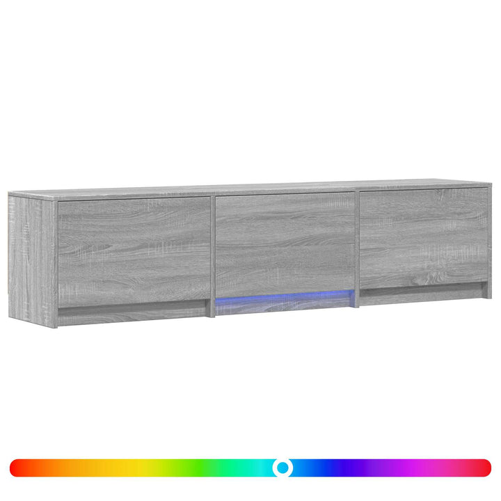 Tv-Bänk Med Led Grå Sonoma 165 X 34 X 40 Cm Konstruerat Trä
