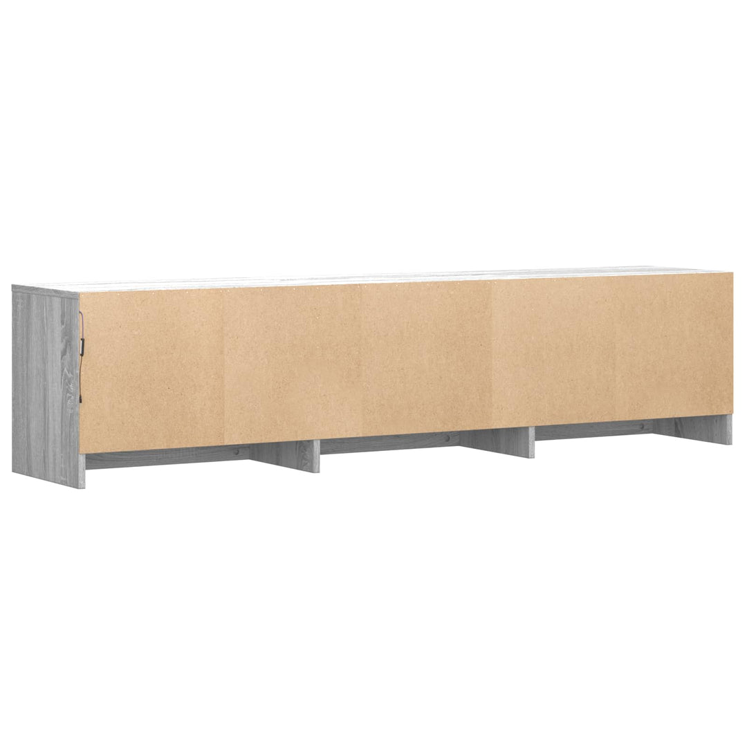 Tv-Bänk Med Led Grå Sonoma 165 X 34 X 40 Cm Konstruerat Trä