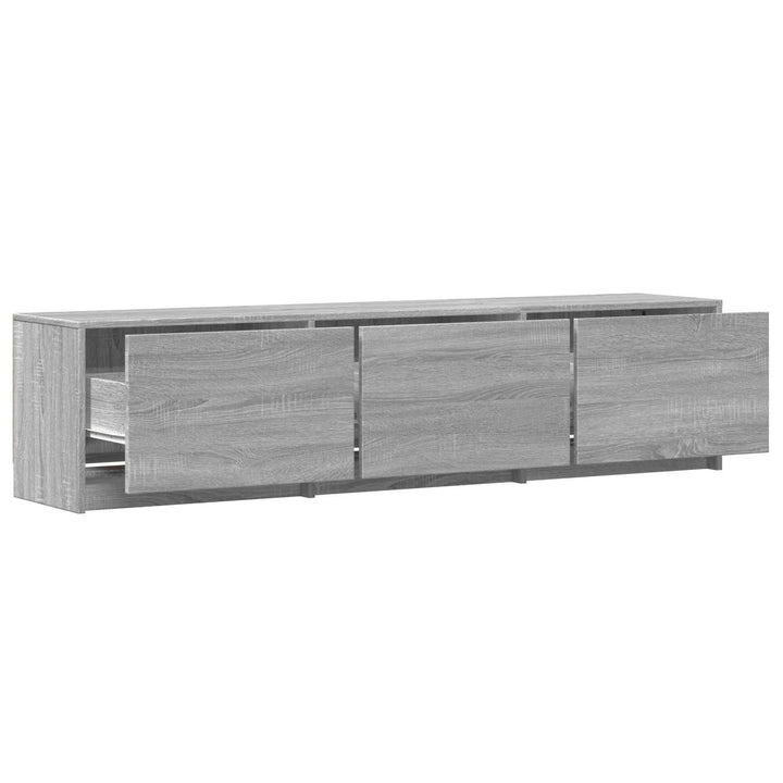 Tv-Bänk Med Led Grå Sonoma 165 X 34 X 40 Cm Konstruerat Trä