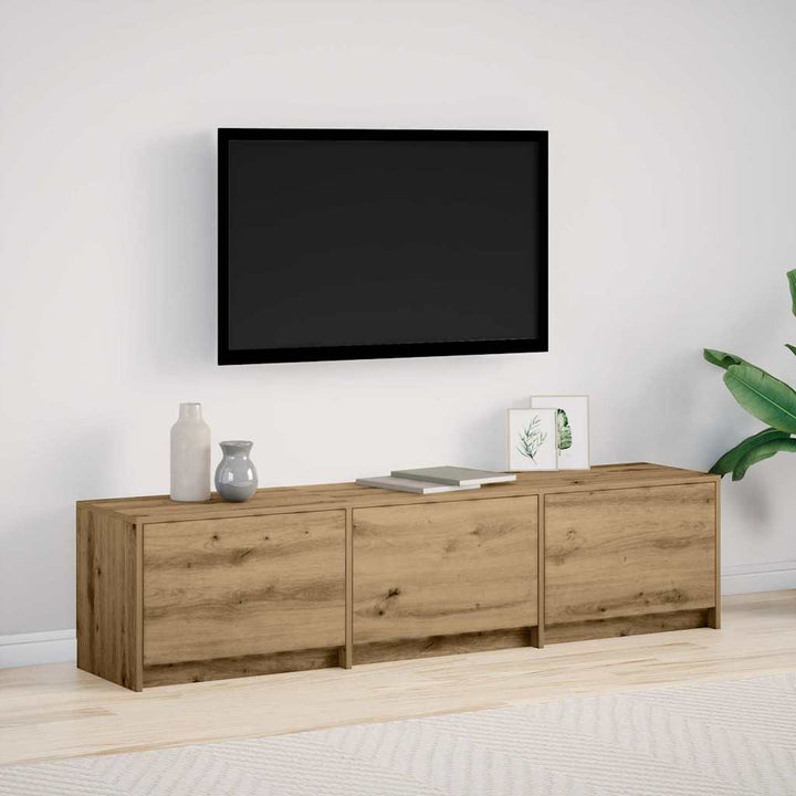 Tv-Bänk Med Led Artisan Ek 165 X 34 X 40 Cm Konstruerat Trä