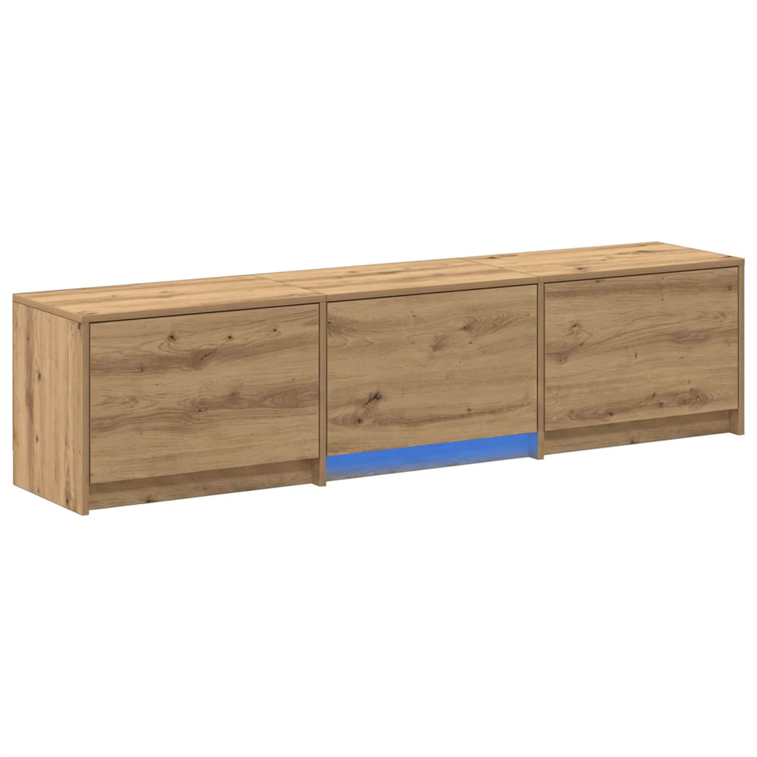 Tv-Bänk Med Led Artisan Ek 165 X 34 X 40 Cm Konstruerat Trä