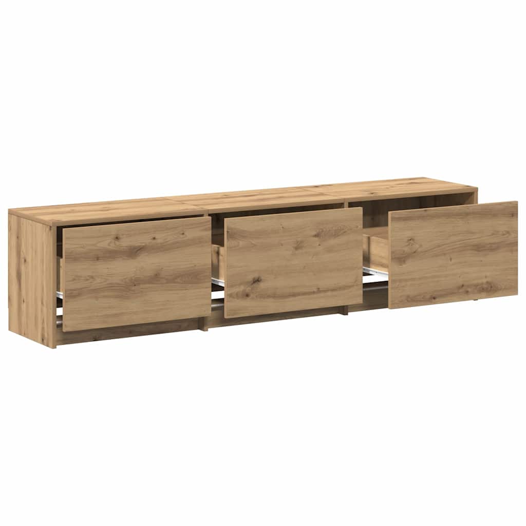 Tv-Bänk Med Led Artisan Ek 165 X 34 X 40 Cm Konstruerat Trä