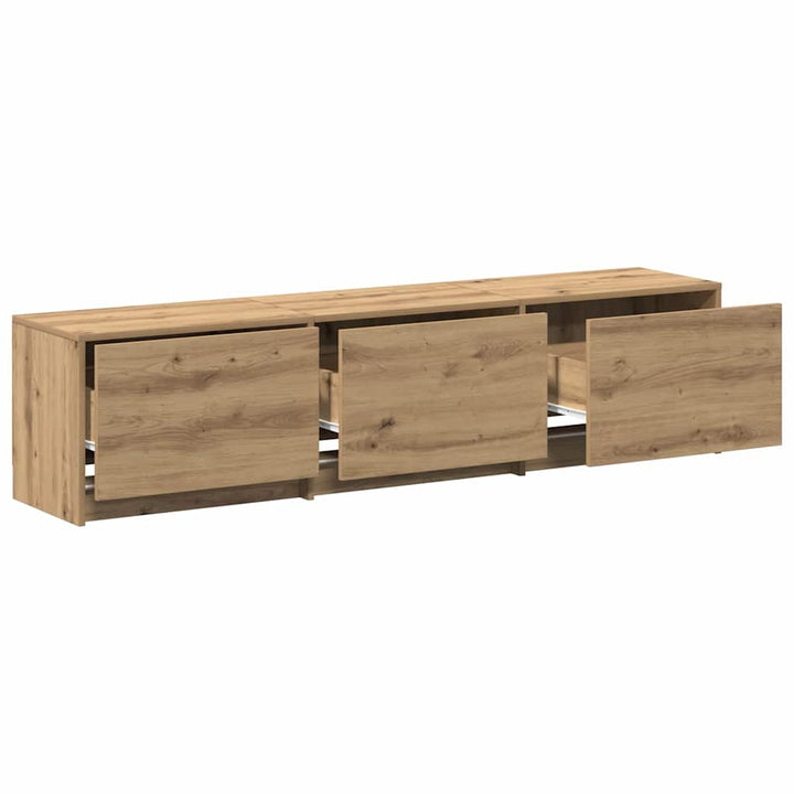 Tv-Bänk Med Led Artisan Ek 165 X 34 X 40 Cm Konstruerat Trä