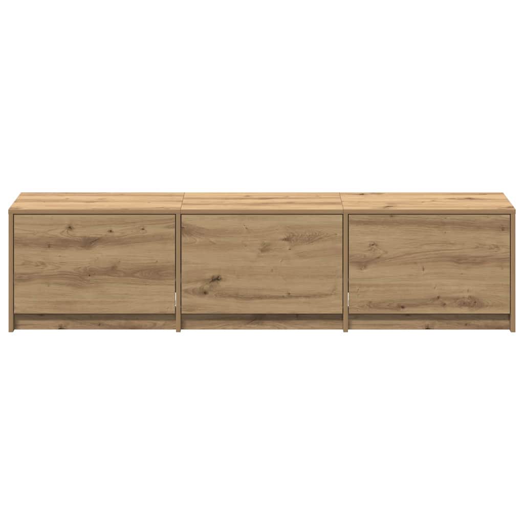 Tv-Bänk Med Led Artisan Ek 165 X 34 X 40 Cm Konstruerat Trä