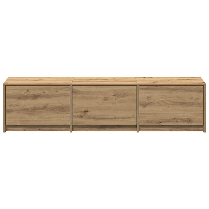 Tv-Bänk Med Led Artisan Ek 165 X 34 X 40 Cm Konstruerat Trä