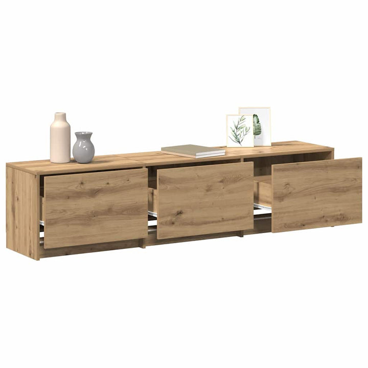 Tv-Bänk Med Led Artisan Ek 165 X 34 X 40 Cm Konstruerat Trä