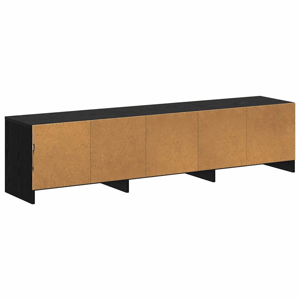 Tv-Bänk Med Led Svart Ek 165 X 34 X 40 Cm Konstruerat Trä