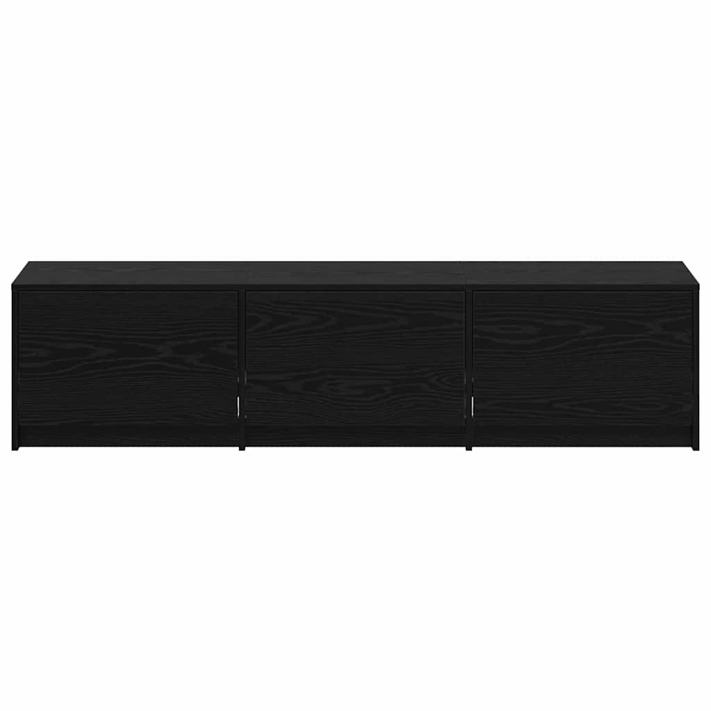 Tv-Bänk Med Led Svart Ek 165 X 34 X 40 Cm Konstruerat Trä