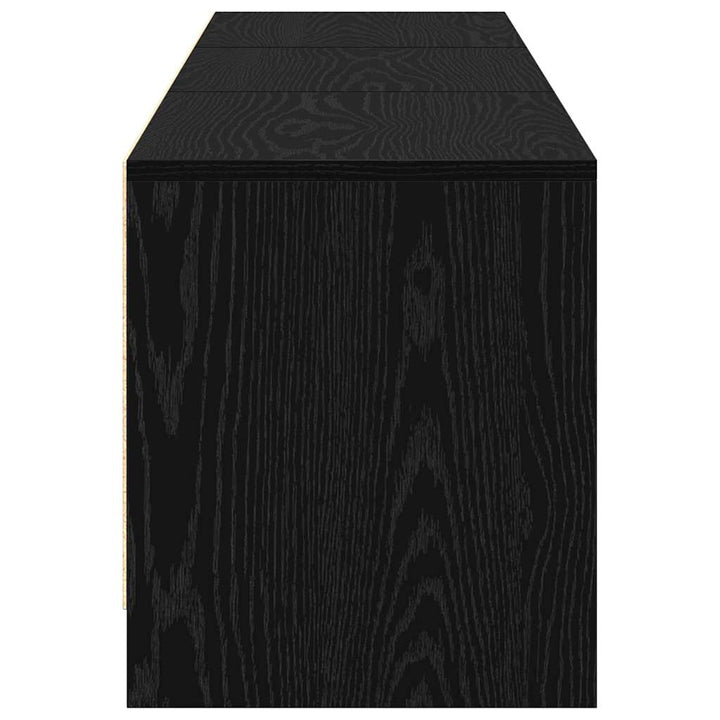 Tv-Bänk Med Led Svart Ek 165 X 34 X 40 Cm Konstruerat Trä
