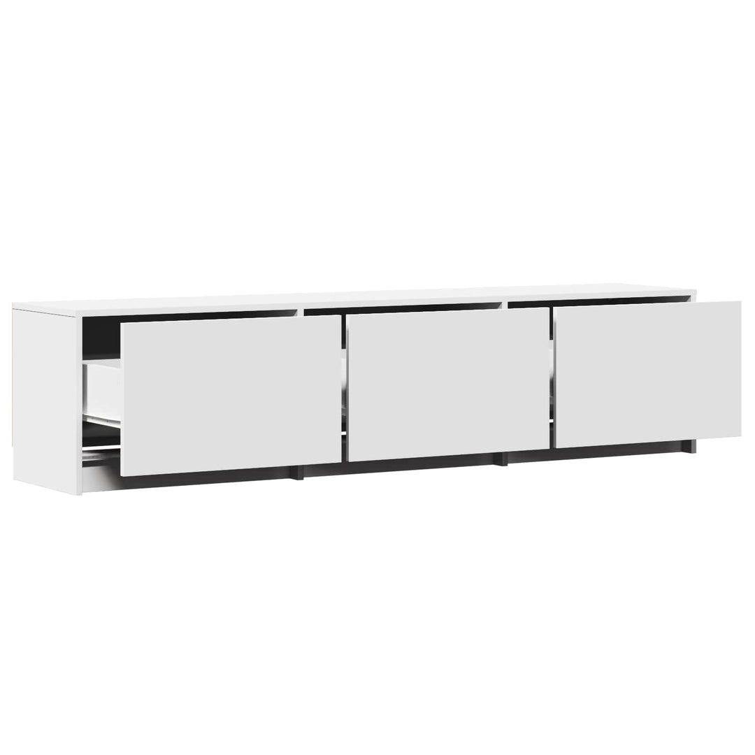 Tv-Bänk Med Led Med Led Vit 165 X 34 X 40 Cm Konstruerat Trä