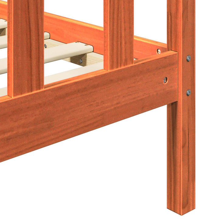 Sängram 2 Pcs Vaxbrun 205,5 X 145,5 X 100 Cm Massiv Furu