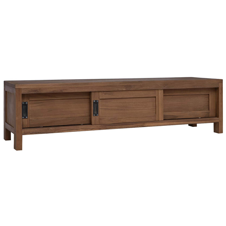 Tv-Skåp 110 X 30 X 30 Cm Massivt Teakträ Naturlig