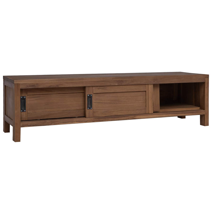 Tv-Skåp 110 X 30 X 30 Cm Massivt Teakträ Naturlig