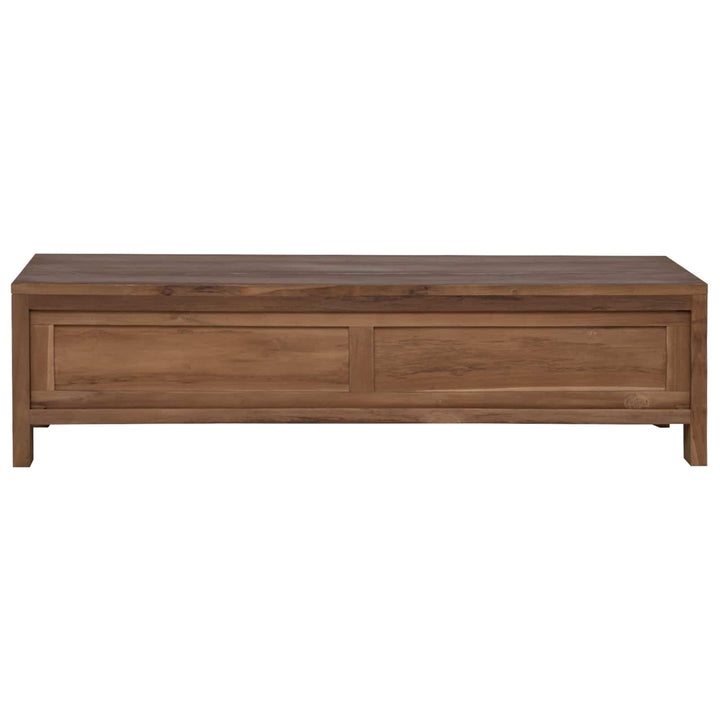 Tv-Skåp 110 X 30 X 30 Cm Massivt Teakträ Naturlig