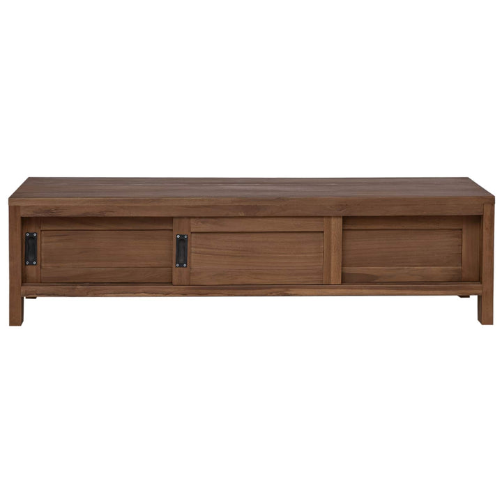 Tv-Skåp 110 X 30 X 30 Cm Massivt Teakträ Naturlig