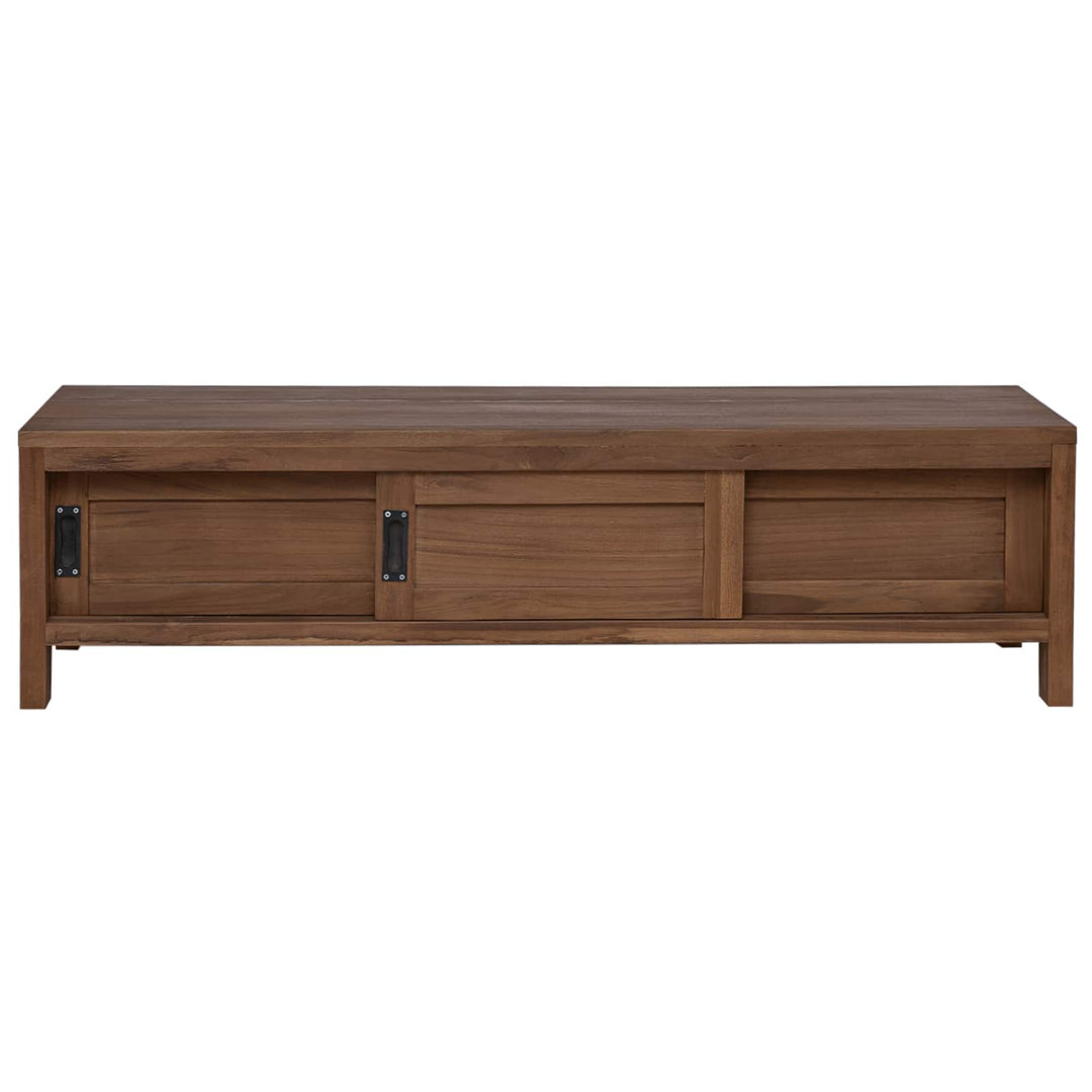 Tv-Skåp 110 X 30 X 30 Cm Massivt Teakträ Naturlig