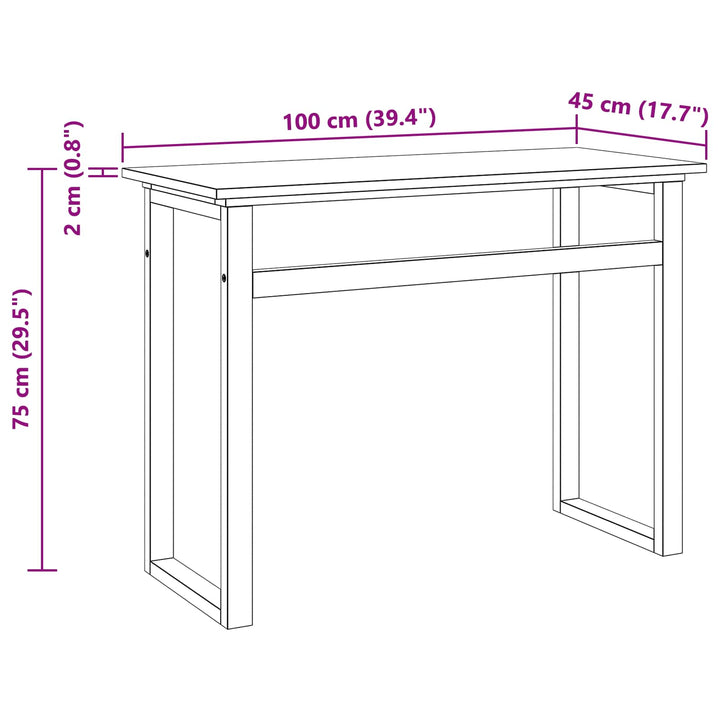 Skrivbord Naturlig Massivt Teakträ 100 X 45 X 75Cm