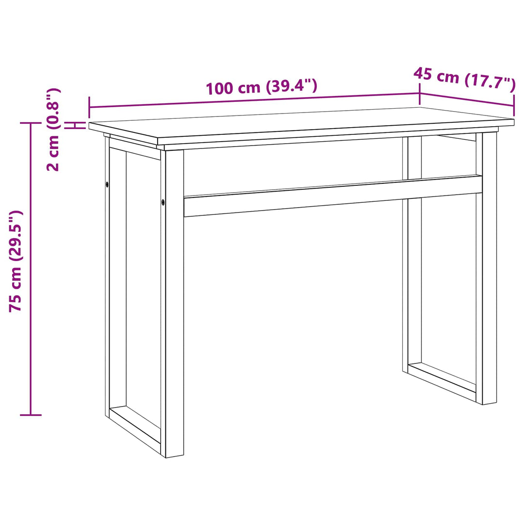 Skrivbord Naturlig Massivt Teakträ 100 X 45 X 75Cm