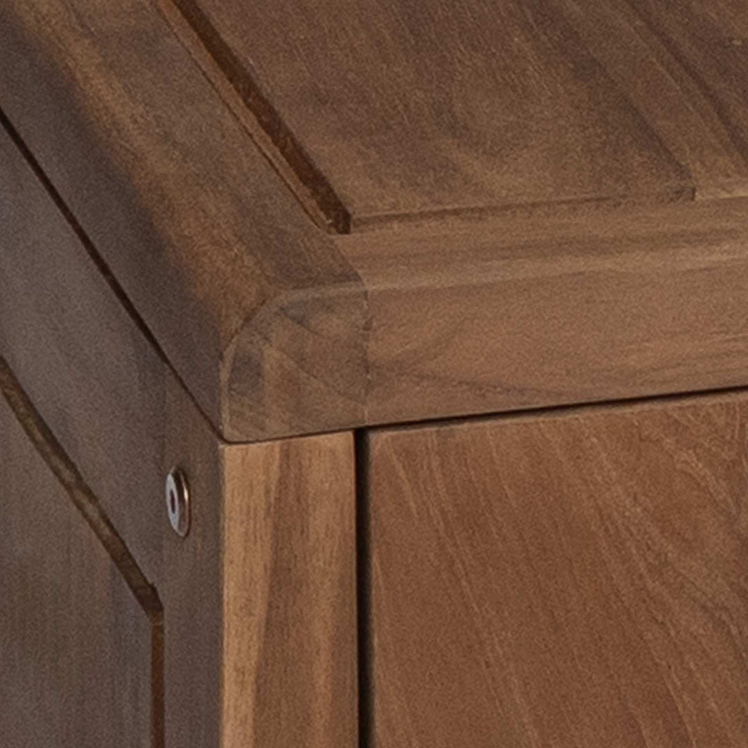 Badrumssidekabinett Naturlig 25 X 25 X 100 Cm Massivt Teakträ