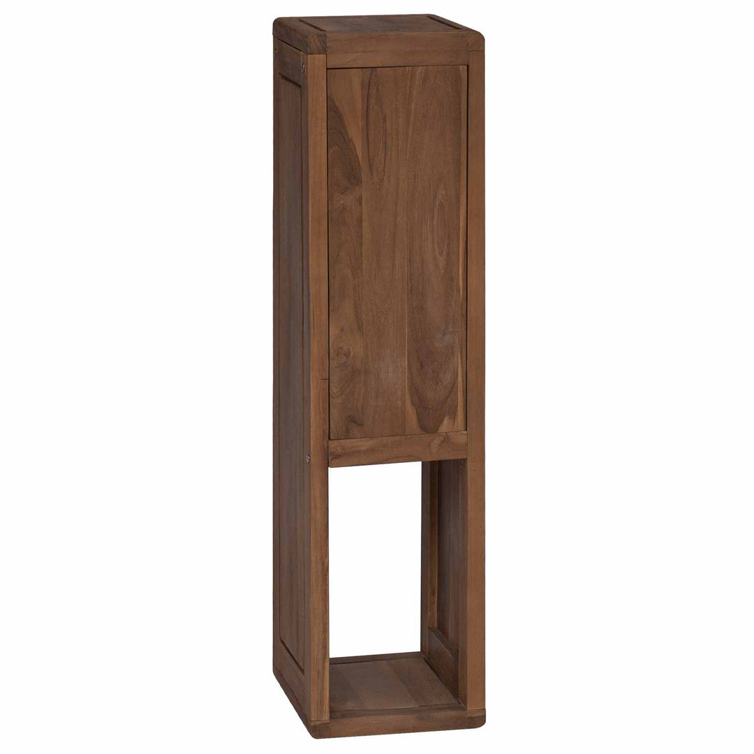 Badrumssidekabinett Naturlig 25 X 25 X 100 Cm Massivt Teakträ