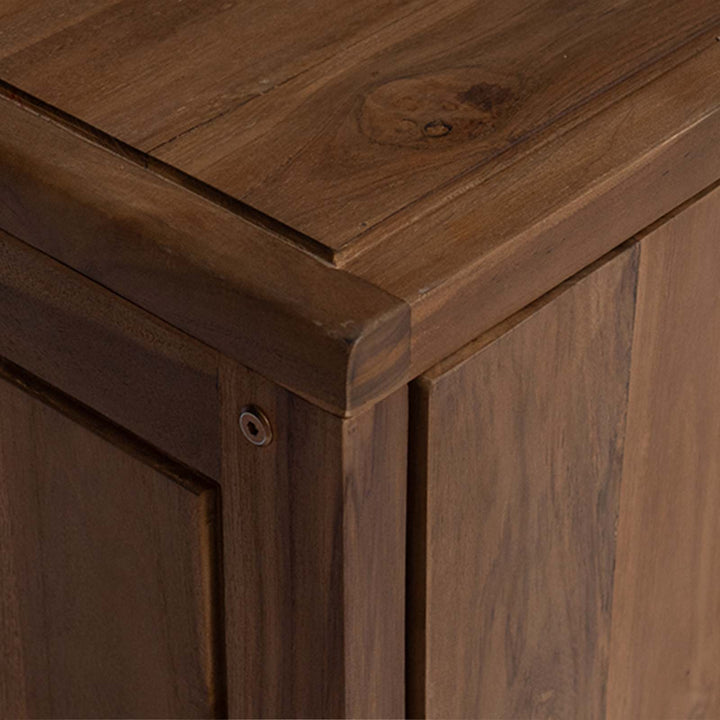 Badrumssidekabinett Naturlig 45 X 30 X 70 Cm Massivt Teakträ