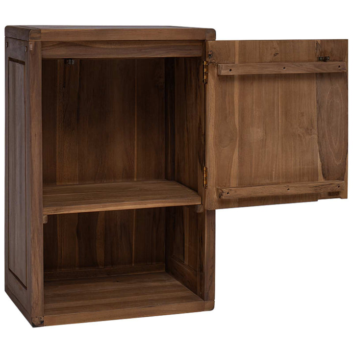 Badrumssidekabinett Naturlig 45 X 30 X 70 Cm Massivt Teakträ