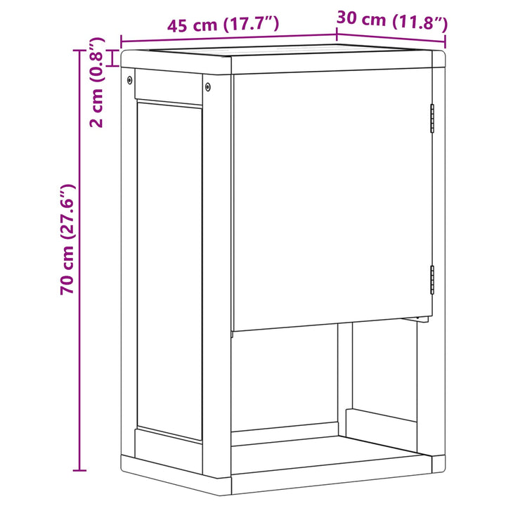 Badrumssidekabinett Naturlig 45 X 30 X 70 Cm Massivt Teakträ