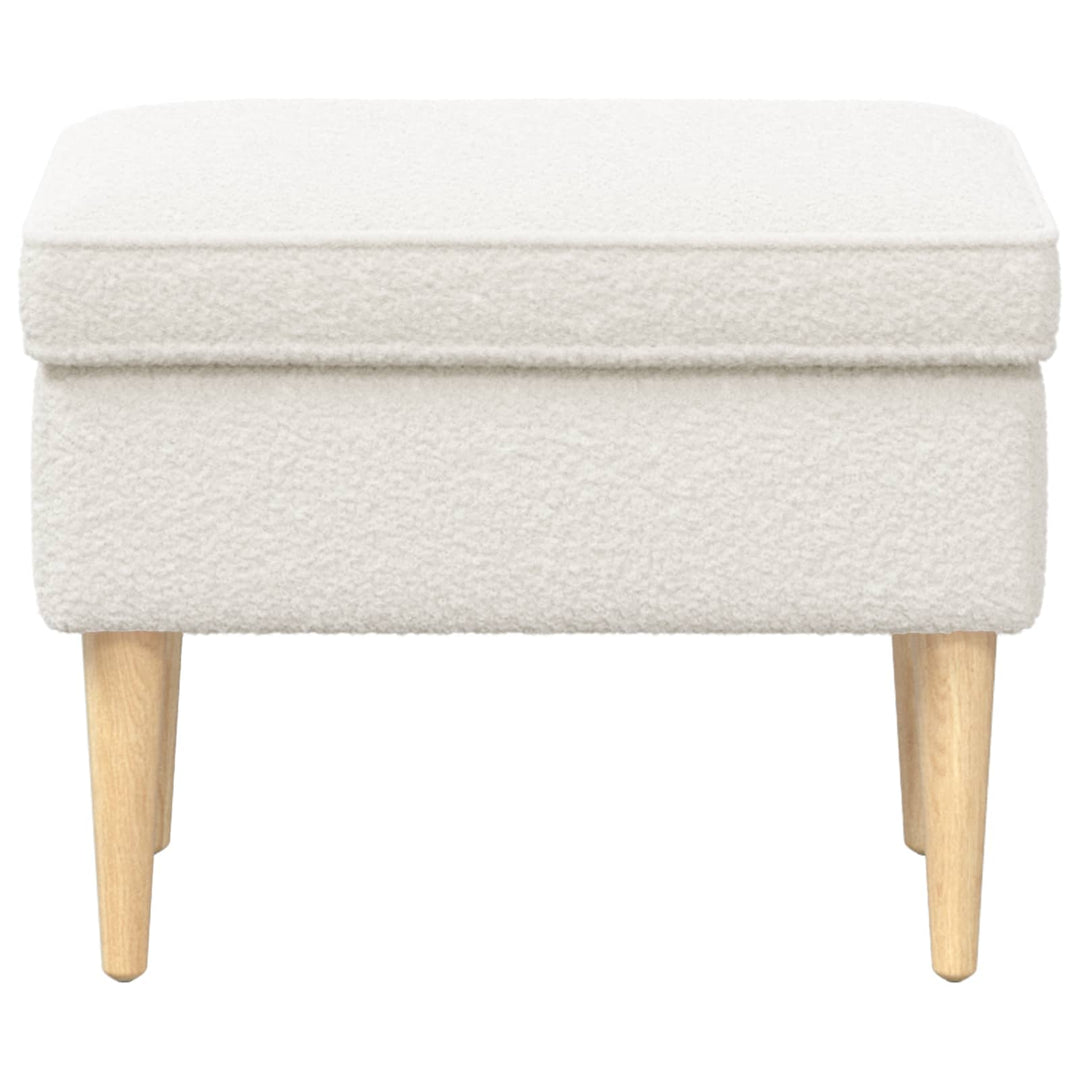 Fotpall Gräddvit 55 X 35 X 41 Cm Bouclé