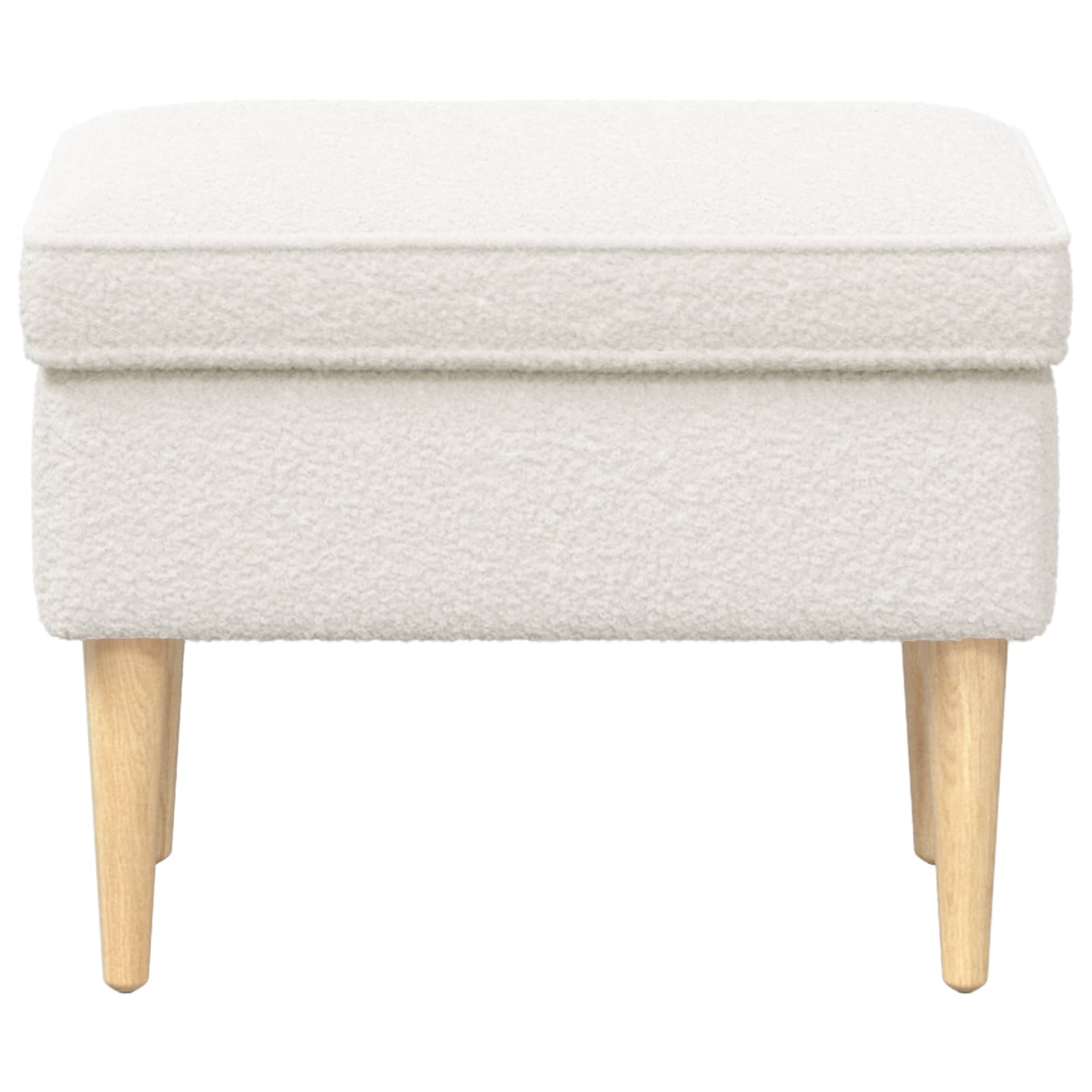 Fotpall Gräddvit 55 X 35 X 41 Cm Bouclé