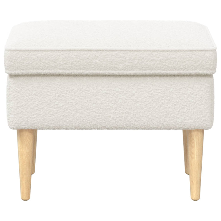 Fotpall Gräddvit 55 X 35 X 41 Cm Bouclé