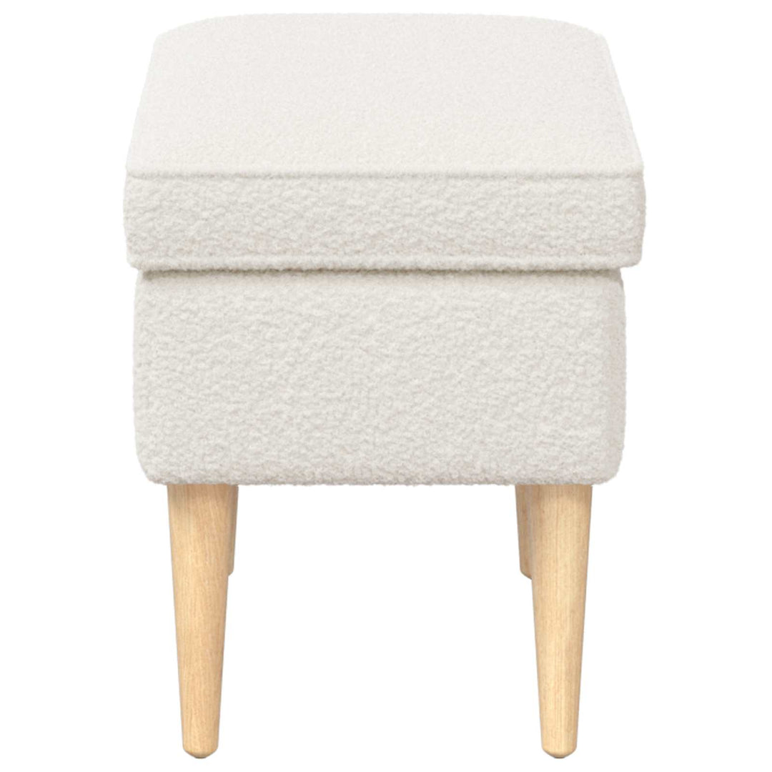 Fotpall Gräddvit 55 X 35 X 41 Cm Bouclé