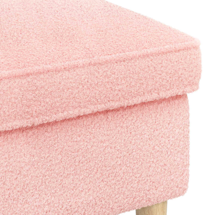 Fotpall Rosa 55 X 35 X 41 Cm Bouclé
