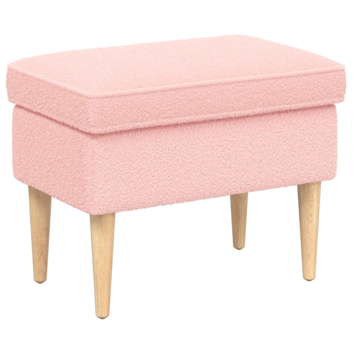 Fotpall Rosa 55 X 35 X 41 Cm Bouclé