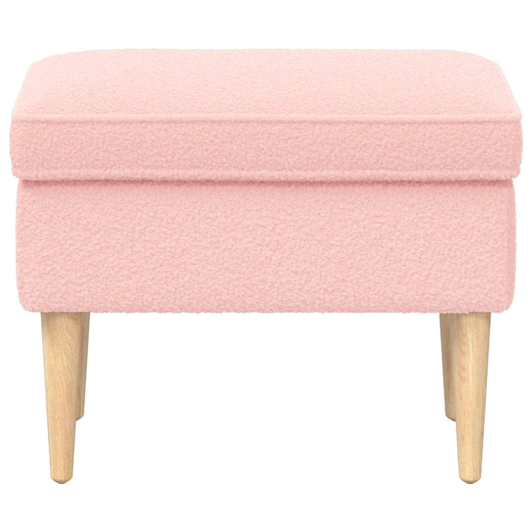 Fotpall Rosa 55 X 35 X 41 Cm Bouclé